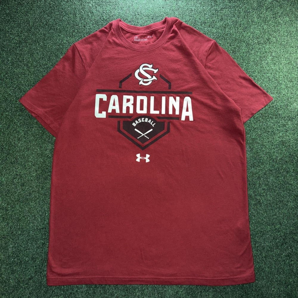 Carolina Gamecocks Baseball T Shirt Men's Large Red Shirt Under Armour